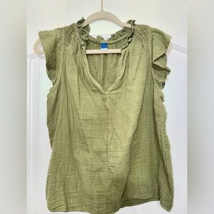 Old Navy Sage Green Ruffle Blouse